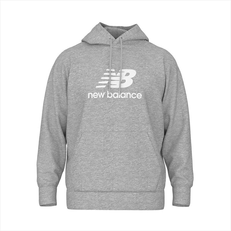 [New Balance]ニューバランス Sport Essentials Stacked Logo スウェットフーディ (MT41501)(AG) グレー