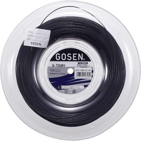 [GOSEN]ゴーセン硬式庭球ガットG-TOUR1 16 一巻き(TSGT102)(BK)黒いこと