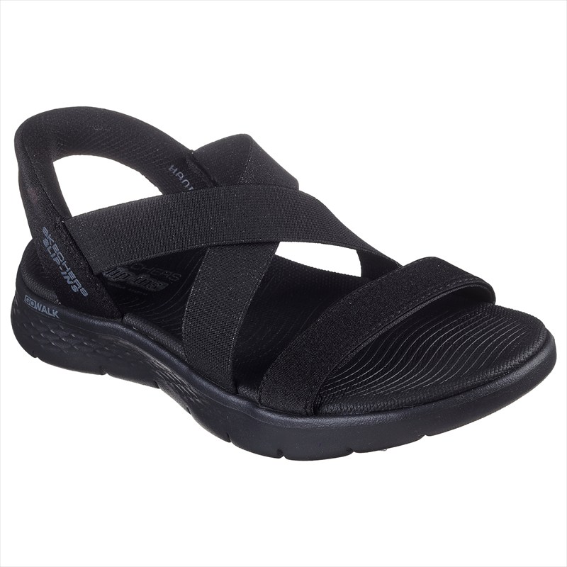 [SKECHERS]スケッチャーズ レディーススリップインズサンダル GO WALK FLEX SANDAL-GLIMMER UP (141489)(BBK) ブラック