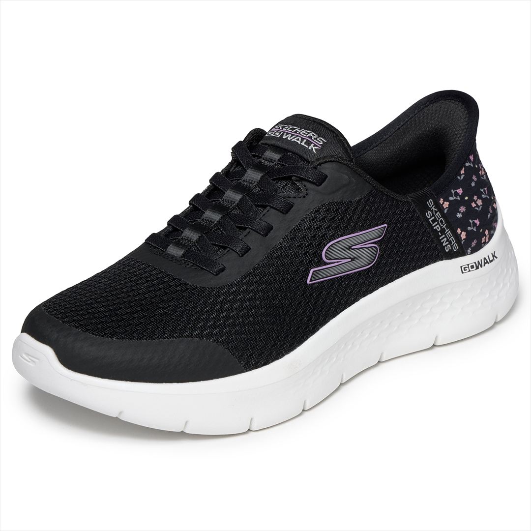 [SKECHERS]スケッチャーズレディーススリップインズシューズGO WALK FLEX - LILY ROSE(125525)(BLK)黒いこと