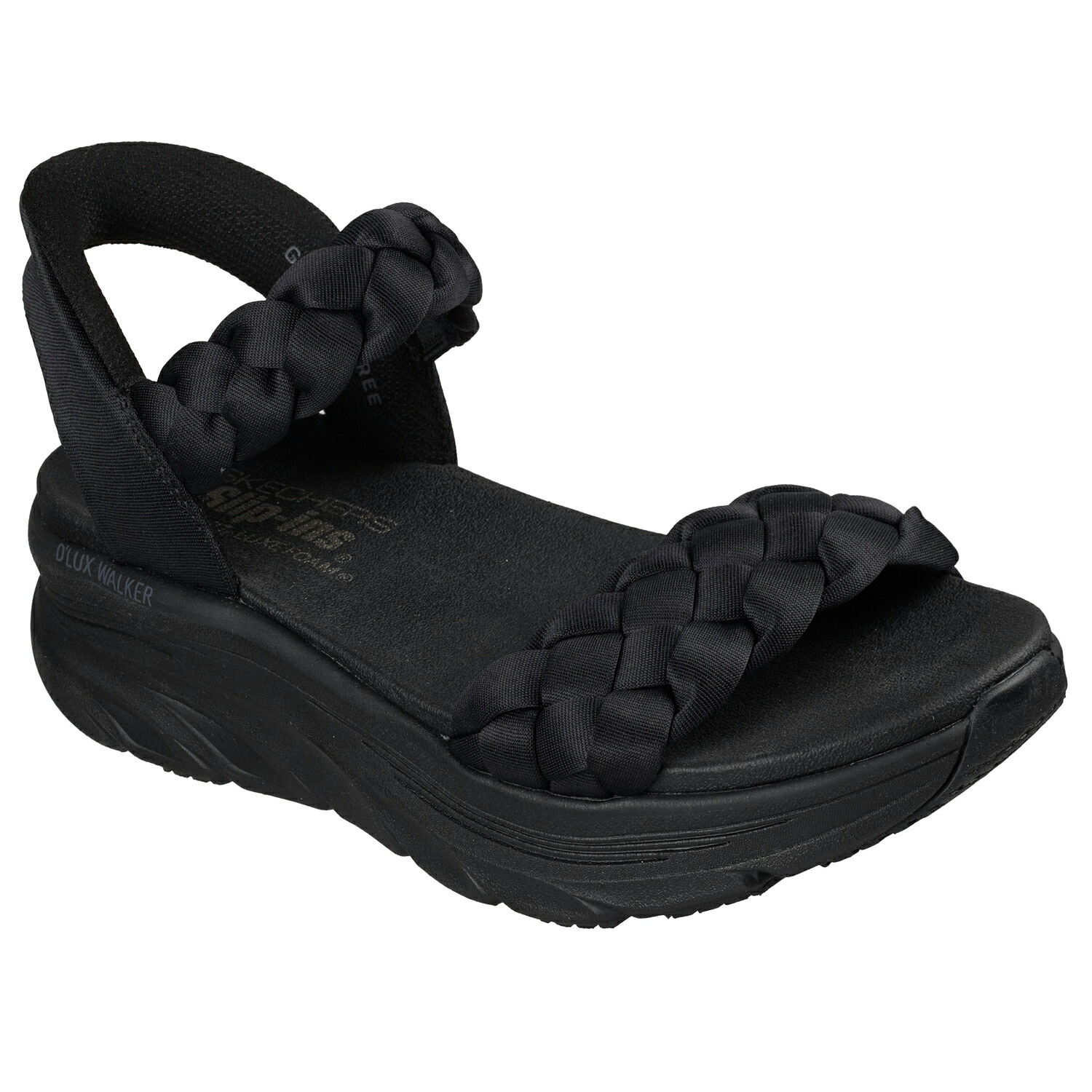 [SKECHERS]スケッチャーズ レディースサンダル D'LUX WALKER SANDAL-DAILY TWI (163589)(BBK) ブラック