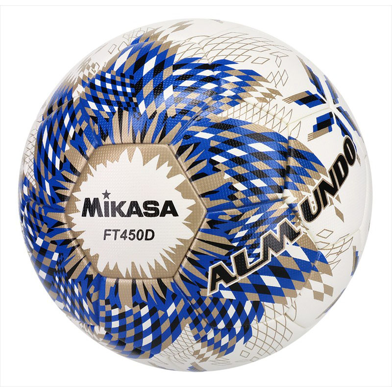 [MIKASA]ミカサ サッカーボール検定4号球 ALMUNDO 貼り (FT450D-BLBS) ブルー/ブロンズシルバー