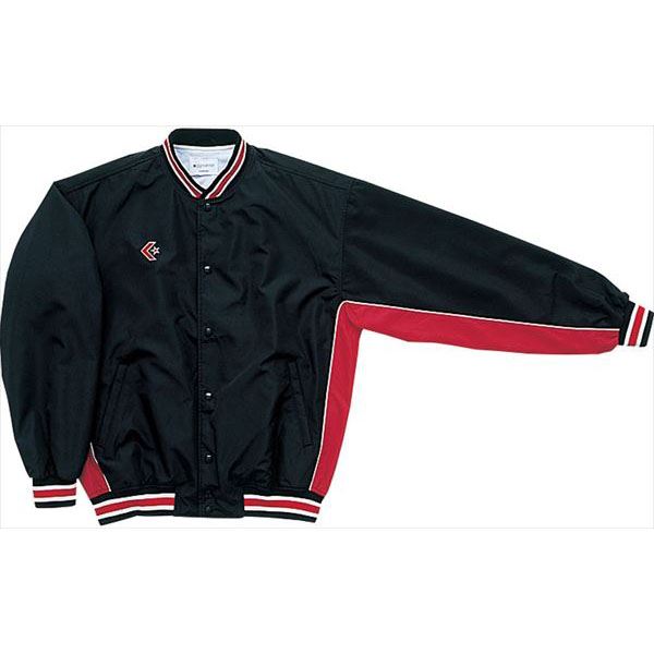 [CONVERSE]コンバース ウォームアップジャケット 前ボタン (CB182112S)(1964) ブラック/レッド