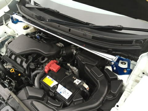 カワイワークス 日産 エクストレイル T32 '13/12～ 全車OK(ハイブリット含む) フロントストラットバー typeOS オーバル タワーバー 国産 正規カワイ製作所製 類似品や粗悪品にご注意下さい。 受注生産品（2週間前後）