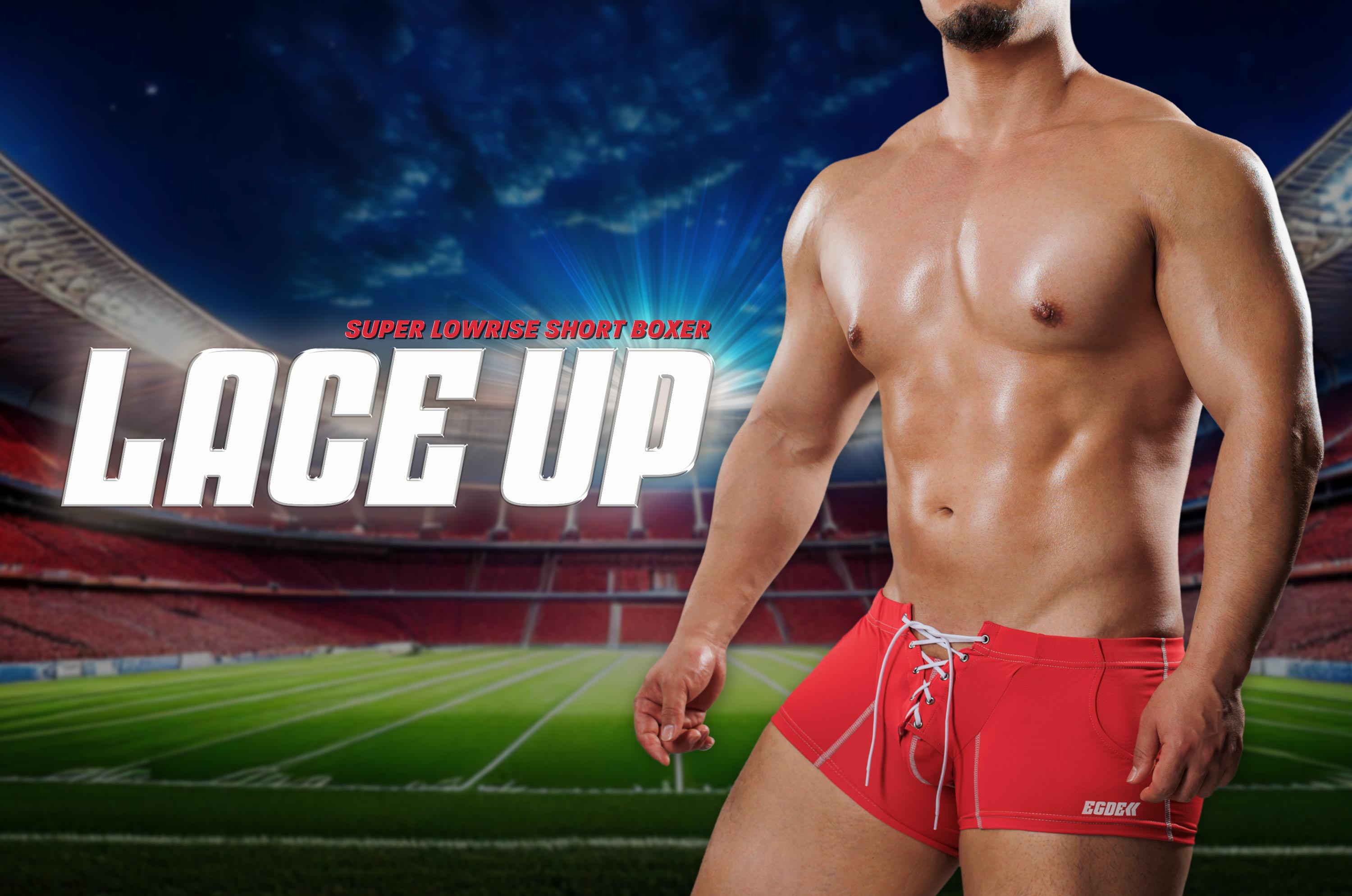 4010 LACE UP super low-rise short boxer pants バナー