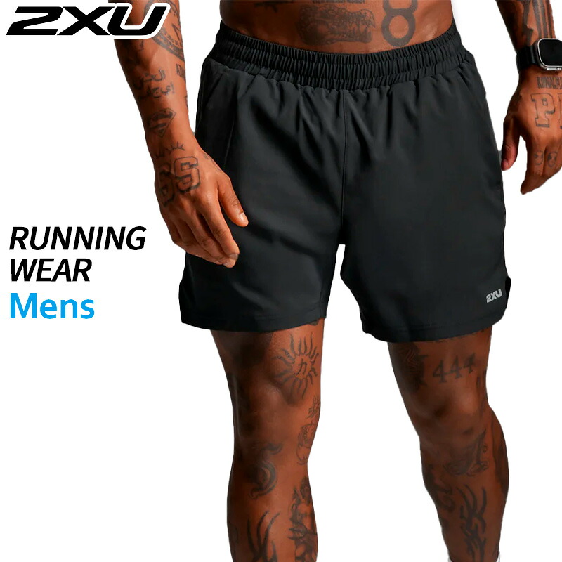 2XU ツータイムズユー エアロ 5インチ ショーツ 裏地無し MR7703B-BLK/SRF メンズ スポーツ ランニング ウエア