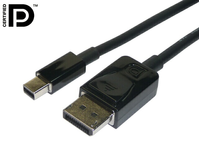 ネコポス送料無料 1m 4K対応 相性保証 DP1.2 Mini Displayport-Displayport 変換ケーブル 黒  Thunderbolt対応 50%OFF!