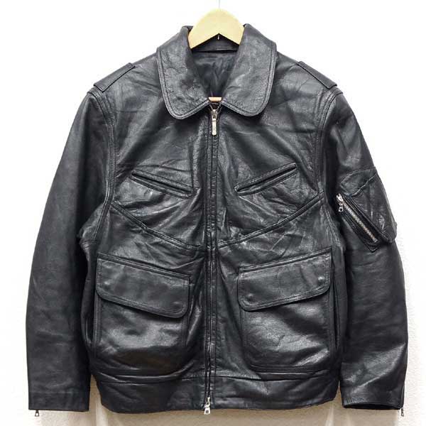 Real Thing Germany Police Leatherette Jacket 1990s Black Military Polizei Genuine Leather Euro Men Bikie Motorcycle