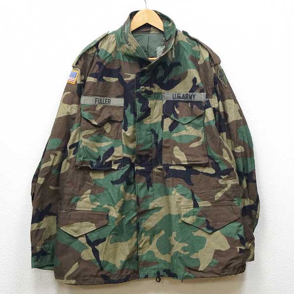 【中古】美品◆実物 米軍 M-65 フィールドジャケット ワッペン付き ウッドランドカモ 最終型 99年製 ミリタリー USED アーミー WOODLAND アメリカ 迷彩 古着 VINTAG 90s USA