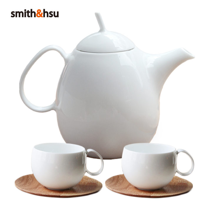 食器セット でおすすめアイテム 茶こし付 陶磁器 白 カップ 500ml ティーポット スミス シュー Smith Hsu 景徳鎮 ティーセット 軽量 台湾ブランド スミスアンドシュー お茶 台湾茶 卵型 来客用 お祝い おしゃれ 無地 シンプル プレゼント ギフト 薄い