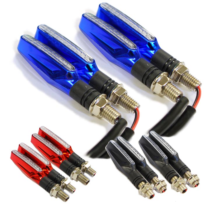 送料250円 汎用 LEDウインカー ブルーマーカー付き 12V 1台分4個セット イントルーダー750 イントルーダー800 SV1000S  【☆超目玉】