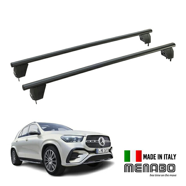 【MENABO 正規品】 メルセデスベンツ GLE クーペ C167 ベースキャリアセット ルーフオン ルーフキャリア フット鍵付き ブラック イタリア製 メナボ