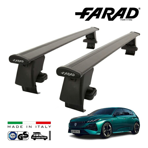 【ファラド 正規品】FARAD ルーフバー 2本セット ベースキャリアキット 国際認証 TUV プジョー 308 P51 22y- (令和4年4月～現行) ブラック 15,048円