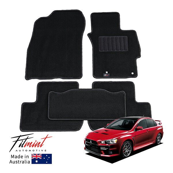 【FITMINT 正規品】 三菱 ランサーエボリューション X エボX 10 CZ4A 2.0 RS X 2.0 GSR X 4WD 5速 MT車 フロアマット 高級 カーペットマット 5枚セット
