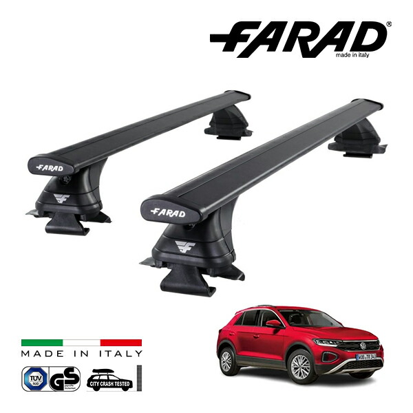 【ファラド 正規品】FARAD ルーフバー 2本セット ベースキャリアキット 国際認証 TUV フォルクスワーゲン T-Roc T-ロック A1 20y- (令和2年7月～現行) ブラック 14,256円