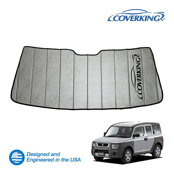 【CoverKing 正規品】 専用設計 サンシェード 吸盤不要 折りたたみ式 グレー 収納袋付き 03-05y(平成15年4月～平成17年7月) ホンダ エレメント YH系 カバーキング 18,150円