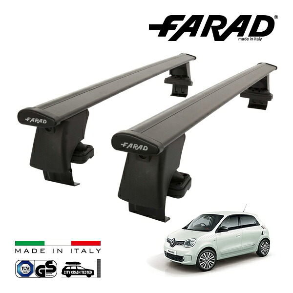 【ファラド 正規品】FARAD ルーフバー 2本セット ベースキャリアキット 国際認証 TUV ルノー トゥインゴ AHH4 TWINGO AH 16-24y (平成28年9月～令和6年11月) ブラック 14,652円