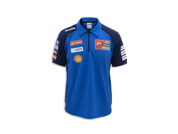 ドゥカティ 純正 ポロシャツ サイズM メンズ Ducati Lenovo Team Replica GP24 Team Ducati Blue Diadora 限定 正規品 987713744|オートウェアー店