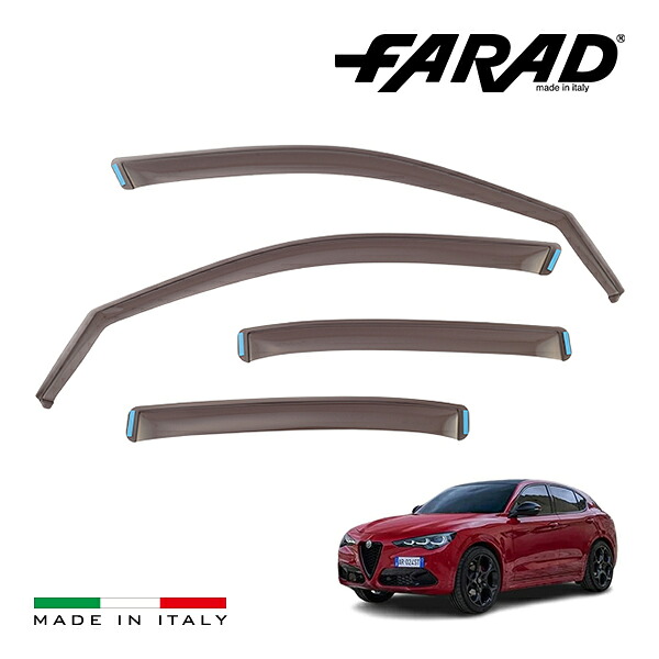 【FARAD 正規品】 アルファロメオ ステルヴィオ 949型 ドアバイザー サイドバイザー ウインドウバイザー スモーク フロント リア 左右 4点セット