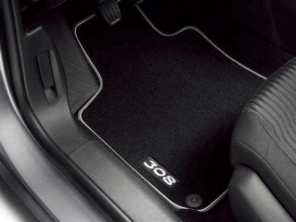 プジョー 純正 308SW T9系 平成26年11月～令和4年3月 フロアマット カーマット 1台分 フロント 運転席 助手席 1列目 セカンド 2列目 ベロアタイプ 308 ロゴ入り 1609852580　｜オートウェアー店