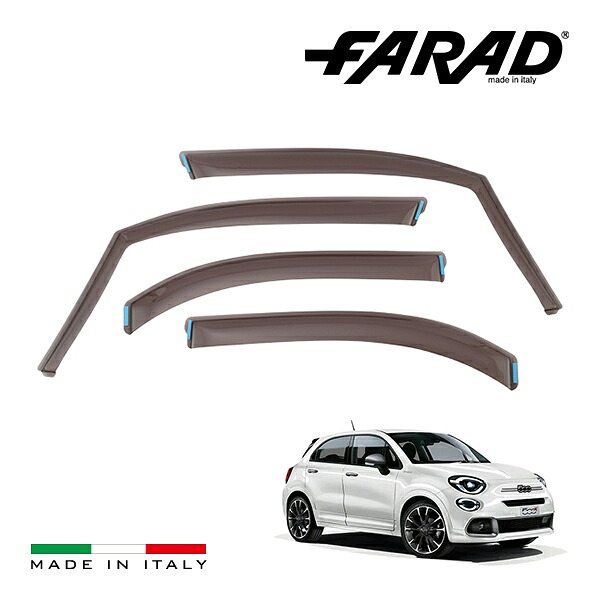 【FARAD 正規品】 フィアット 500X 334型 チンクエチェントエックス ドアバイザー サイドバイザー ウインドウバイザー スモーク 前後左右 4点セット