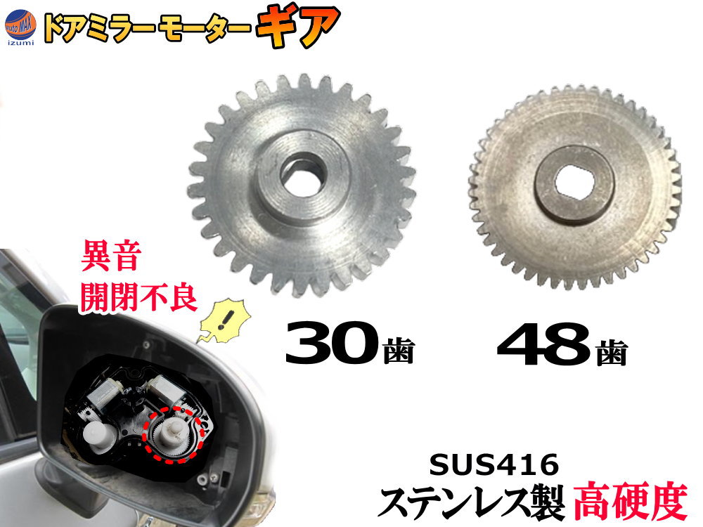 楽天市場】歯車 (ルークス用) 【商品一覧】 48歯 ステンレス製 ミラーモーターギア 電動格納ミラー 金属 ギア ギヤ ミラーモーター サイドミラー  サイドミラーギア サイドミラーパーツ 電動格納ドアミラー モーターギア 修理 部品 リペア 補修 車 ML21S 日産 : AUTOMAX izumi