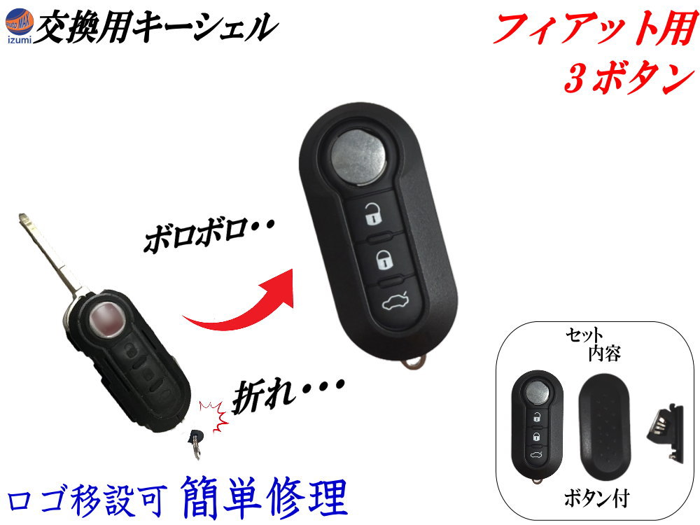 楽天市場】フィアット用 キーシェル 【メール便 送料無料】 交換 SIP22