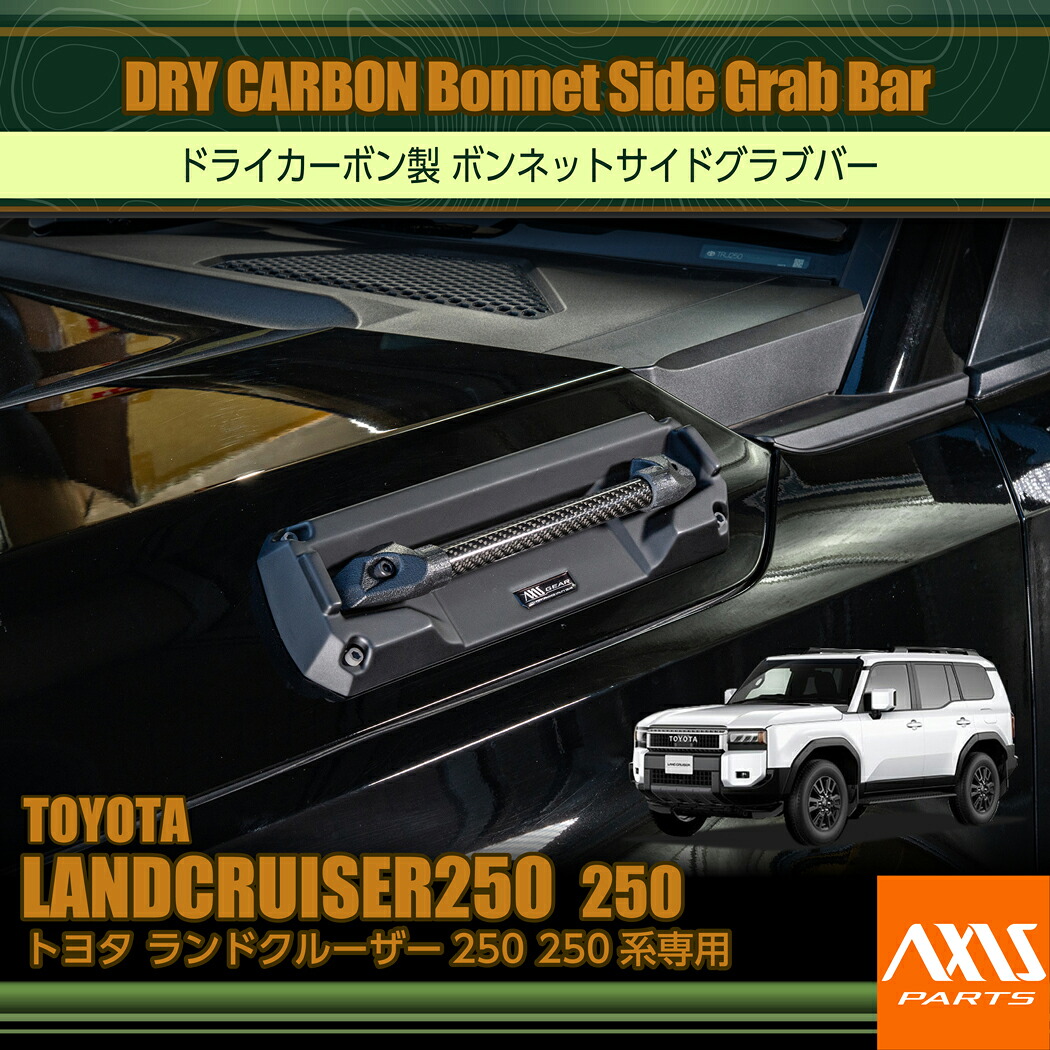 【ポイント5倍！4/9 18:00～4/10 1:59】【6月末入荷予定】 トヨタ ランドクルーザー250 【型式：250系（年式：R6.4～）】用 ドライカーボン製 ボンネットサイドグラブバー 2点セット/st1100(ST)