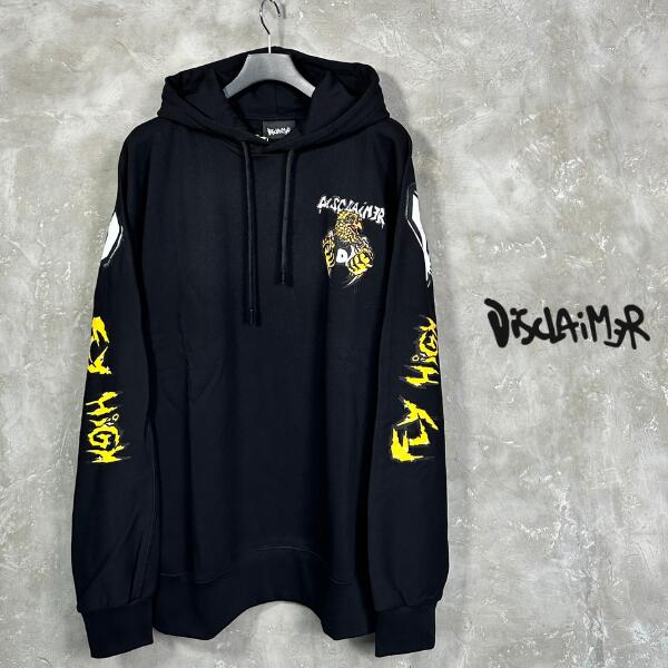 【BIG SALE】Disclaimer / ディスクライマー「Falcon Art Hoodie Black」手ロゴタイプ フーディー パーカー 黒いこと 黒 表どおり 美術 イタリア共和国ブランド名 はたご屋界面 ブランド名 秋冬 新作 商いもの