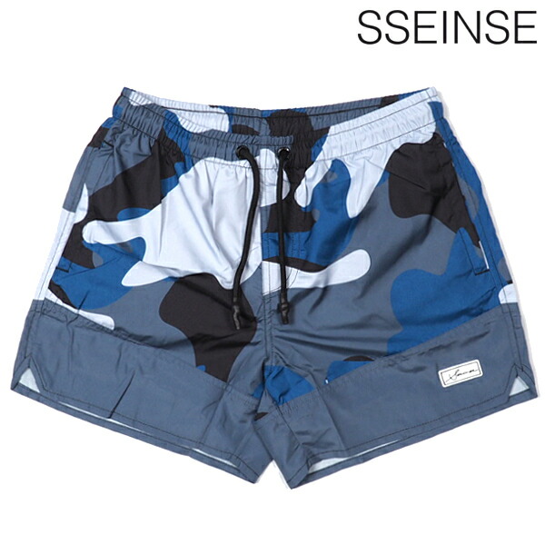 SSEINSEセンスバイカラースイムショーツKHAKI×BLACKカーキ×ブラック短パンショートパンツ水着海ウエストゴムイタリアイタカジカジュアルモードシンプルS/M/L/XLサイズメンズ送料無料新作
