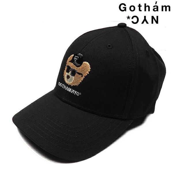 GOTHAMNYCゴッサムベアーキャップ刺繍GN813BLACKブラック黒ローキャップ帽子ゴッサムストリートカジュアルメンズレディースユニセックスフリーサイズ送料無料あす楽2020年秋冬新作