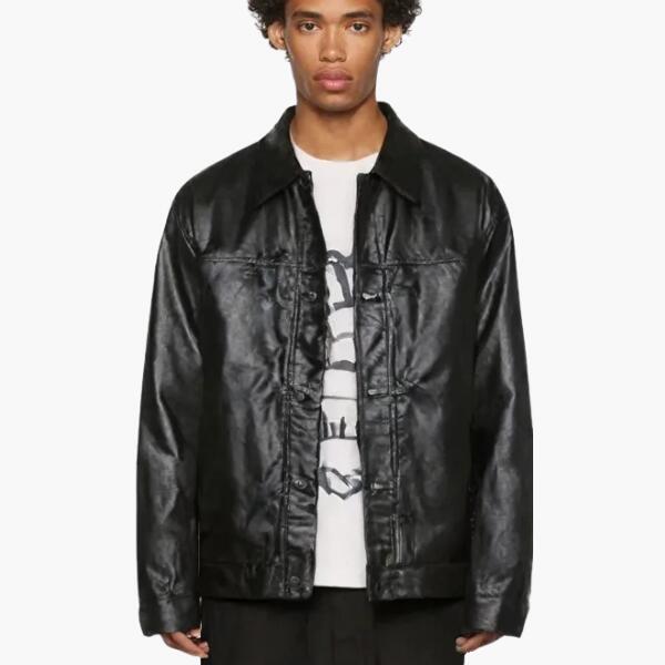 DEMILY / デミリー「Denim Black Coating Jacket Black」ブラックコーティング デニムジャケット Gジャン ブラック アメカジ ヒップホップ 大人カジュアル メンズ レディース ユニセックス 新作商品|B2W