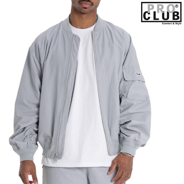 PRO CLUB / プロクラブ「MA-1 Comfort Bomber Jacket Gray」MA-1 プロクラブ ボンバージャケット 無地 メンズ レディース ストリート ミリタリー ヒップホップ 大きいサイズ B-BOY HIPHOP