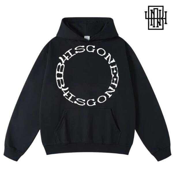 「B4NAFTER "B4 is Gone" Circular Bold Sweat Hoodie Black」ビフォーアンドアフター サークルゴーン セットアップ フーディ パーカー デザイン 長袖 ブラック カジュアル メンズ レディース ユニセックス マイケル ジェイコブ 新作 B2W|B2W