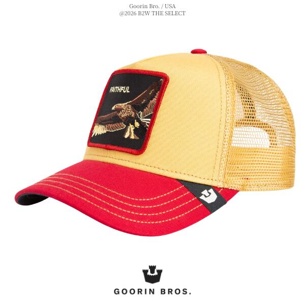 Goorin Bros. / グーリン ブラザーズ「The Faithful Eagle GOLD / RED」イーグル レッド イエロー キャップ 帽子 メッシュキャップ 刺繍 ワッペン メンズ レディース 男女兼用 スポーツ アウトドア 旅行 ストリート プレゼント