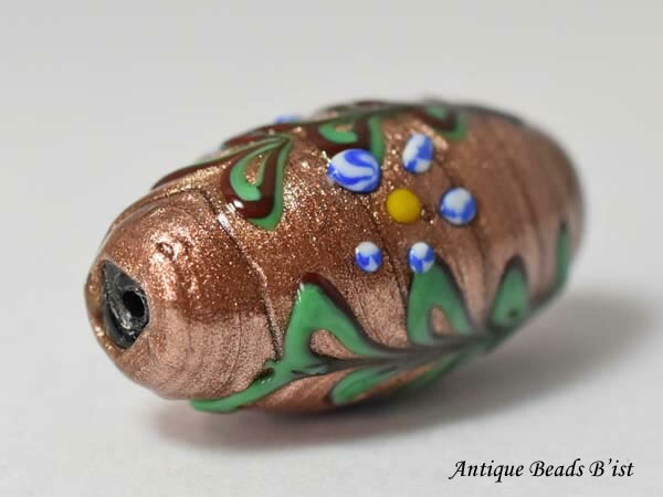 トンボ玉　ヴェネチアンビーズ 楽天市場】【1602】Vintageヴェネチアヴィクトリアン赤色玉A【とんぼ玉