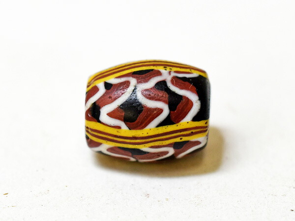 トンボ玉　ヴェネチアンビーズ とんぼ玉 アンティーク ヴェネチアンビーズ シェブロン ホワイトハーツ