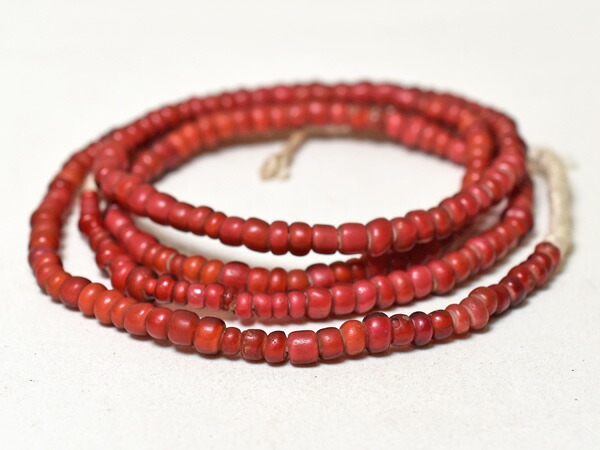 楽天市場】【2210】ANTIQUEホワイトハーツ濃赤極太輪切型ビーズ