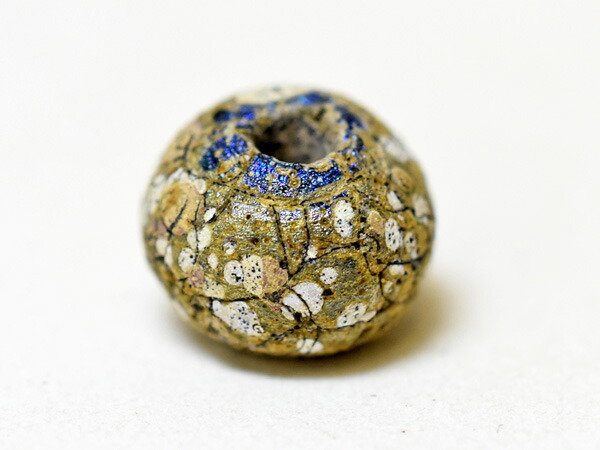 【2409】古代ローマンモザイク銀化円形扁平ビーズ10【とんぼ玉】【トンボ玉】【ビーズ】【古代ガラス】【パーツ】【アンティークビーズ】【送料無料】