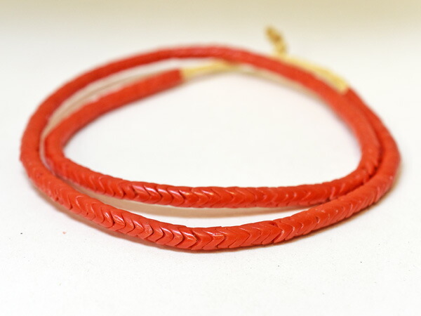 【2408】ANTIQUEボヘミアスネークビーズ朱色中粒一連11(Φ6.0mm)【とんぼ玉】【トンボ玉】【ビーズ】【パーツ】【アンティークビーズ】【骨董】【チェコビーズ】【antiquebeads】【beads】