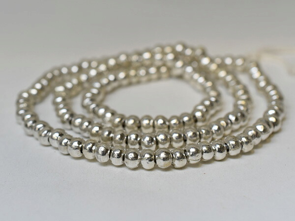 【2510】カレンシルバー偏平丸ビーズ一連ES(Φ7.0mm)【とんぼ玉】【ホワイトハート】【パーツ】【蜻蛉玉】【インディアンジュエリー】【カレンシルバー】【シルバービーズ】【ホワイトハーツ】【シルバー925】【ハンドメイド】【送料無料】