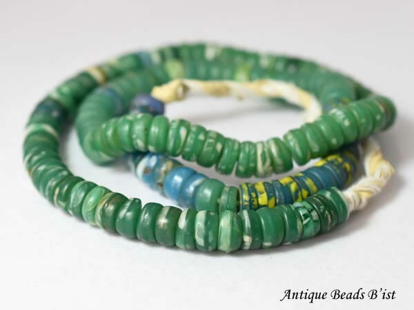 楽天市場】【1704】ANTQカンカンバ翡翠色中小粒玉MIX一連2【とんぼ玉