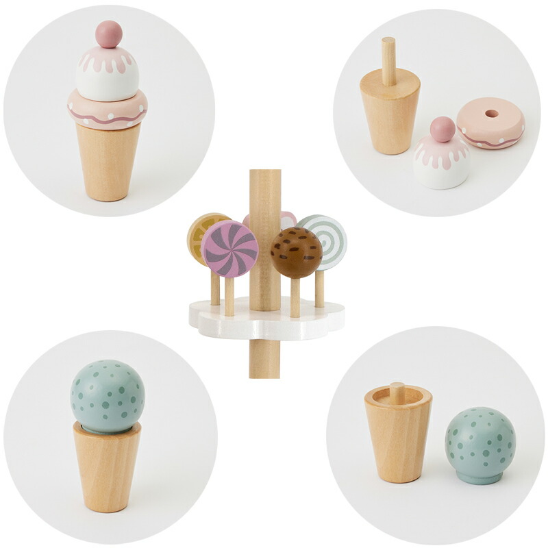 お店屋さんごっこ PolarB アイスワゴン 木のおもちゃ アイス