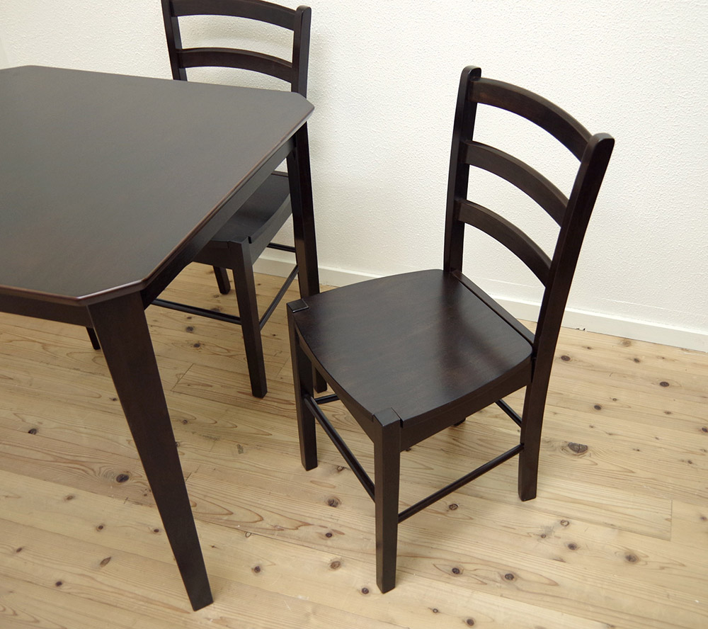 auc-banjo: Wooden Dining chairs wood dining chair dark colors / dark