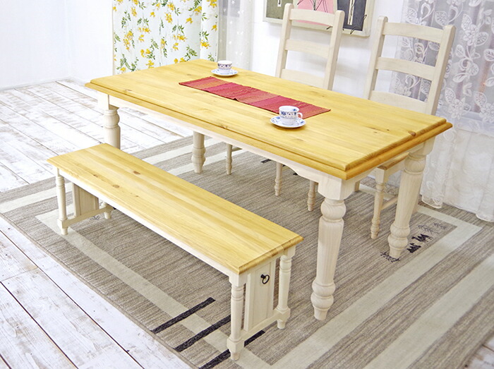 楽天市場】ダイニング4点セット 160cm幅 フレンチカントリー