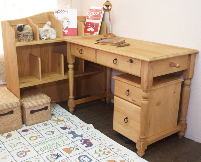 ４点セット（デスク＋シェルフ＋チェスト＋ワゴン）カントリー調 4点セット（デスク＋シェルフ＋チェスト＋ワゴン）カントリー調