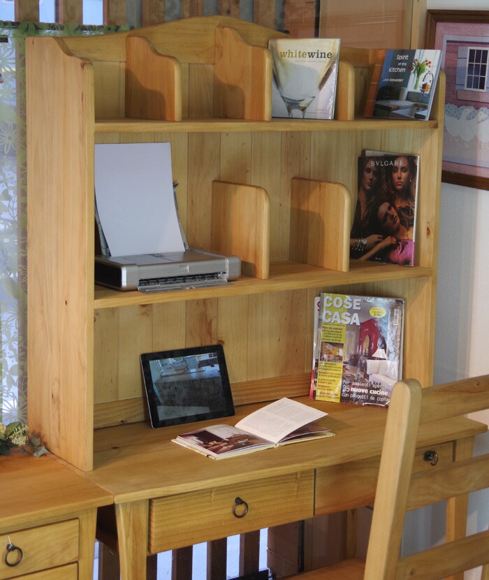 楽天市場】机用本立て【フレンチカントリー パイン イリデ上置き