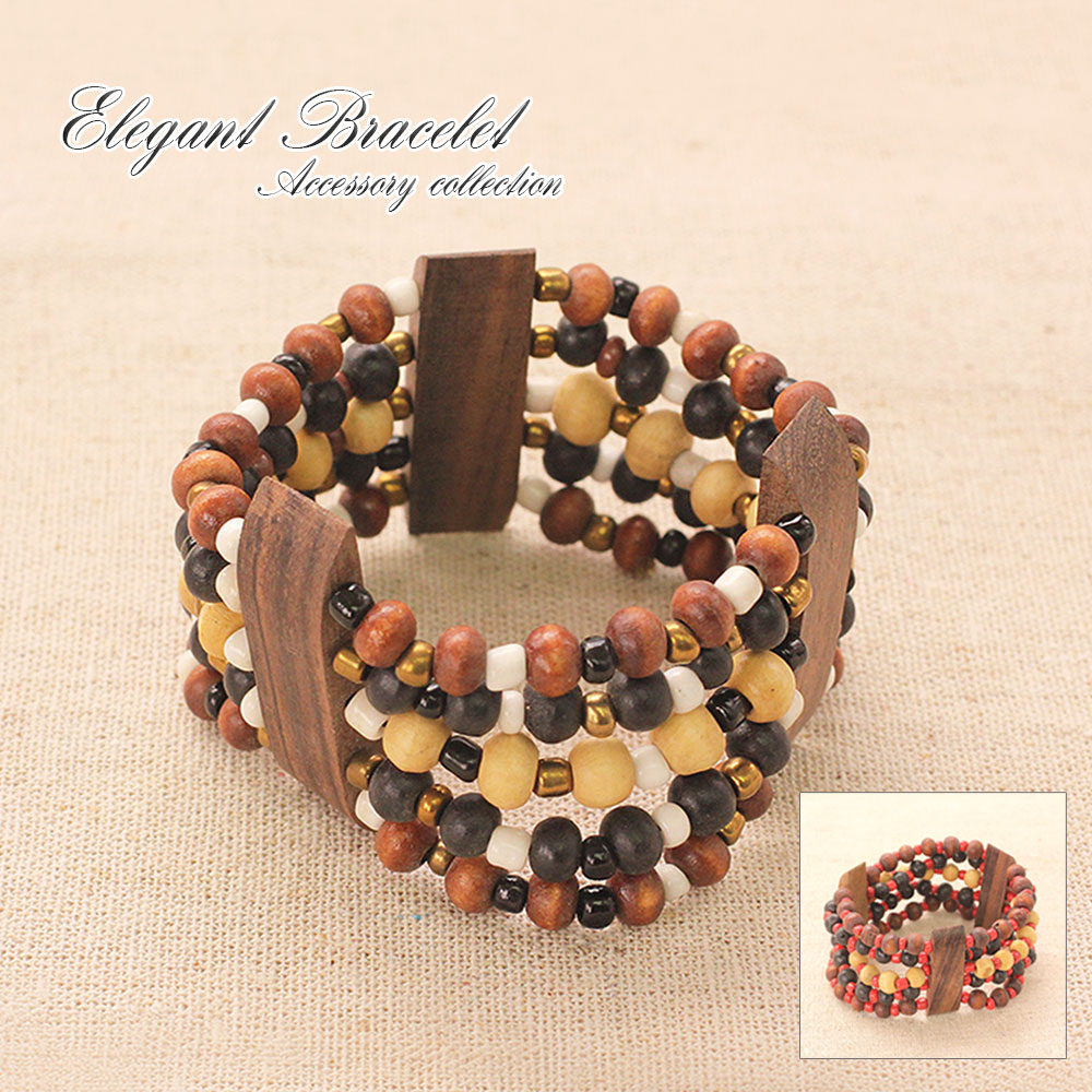 Three Orted Beads X Wood Bracelets Ethnic Breath Accessories Rubber Bangle Womens Mens Uni Pair Turquoise Green Black Orange Other Three Orted Beads X Wood Bracelets Ethnic Breath Accessories Rubber Bangle Womens Mens Uni Pair Turquoise Green Black Orange Other
