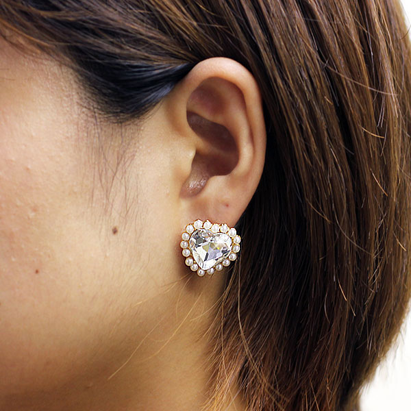 Accessorybarzaz Heart Hypoallergenic Anium Earrings Glitter Heart Stud Earrings