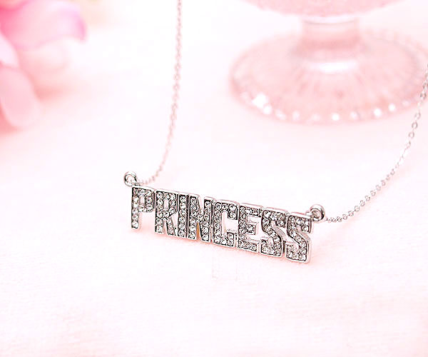 プリンセス ネックレス セレブ キラキラ ゴールド シルバー ゴージャス アクセサリー 首飾り メール便送料無料 オトナ 姫 Princess 英語 文字 英字 大人セレブ オシャレ セレブ感 ユニセックス 金 銀 プレート セレブ風 男女兼用 お姫様 アジャス バースデープレゼント